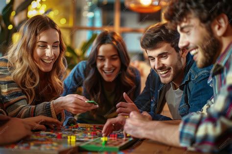 Grupo de amigos divirtiéndose jugando un juego de beber con cartas en una fiesta