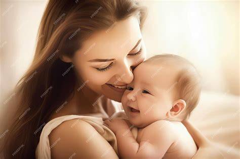 Foto de una mujer madura sosteniendo a un bebé, con un ambiente cálido y de esperanza.