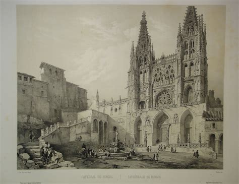 Grabado de la catedral de Burgos del siglo XIX