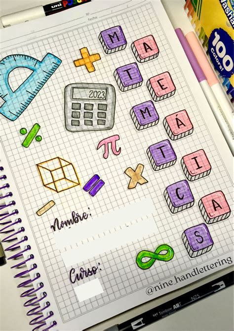 Infografía: Pasos para diseñar una portada de cuaderno de matemáticas