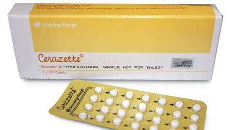 Envase de Cerazet con comprimidos anticonceptivos
