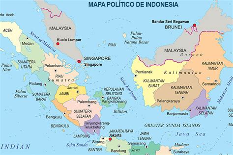 Mapa de Indonesia con la distribución de puestos de vacunación contra la polio.