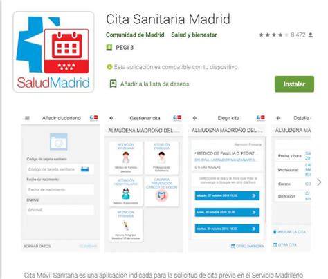 Diagrama de flujo para solicitar cita sanitaria en Madrid