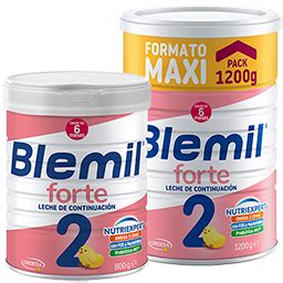 Infografía detallando los componentes clave de Blemil 2 Forte y sus beneficios para el desarrollo infantil.