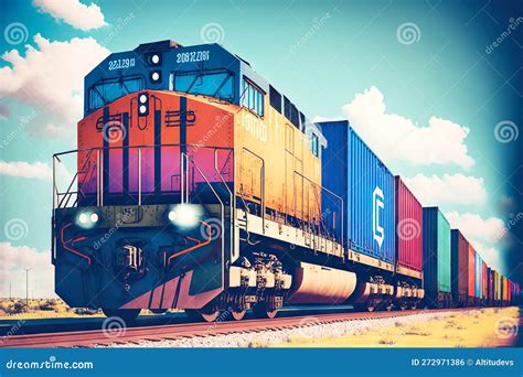 Imagen de un tren de contenedores intermodales.