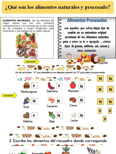 Tabla comparativa de alimentos procesados y naturales para bebés