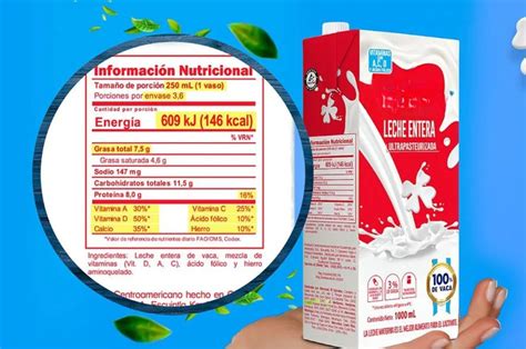 Ejemplo de etiqueta nutricional de un bote de leche de fórmula