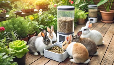 Comparativa visual de diferentes tipos de comederos y bebederos para conejos