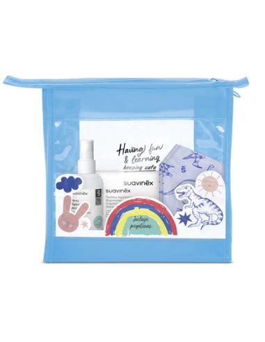 Neceser Suavinex con mascarillas y desinfectante para niños