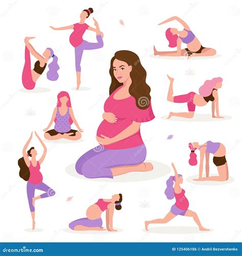 Ilustración de una mujer embarazada realizando yoga de forma segura.