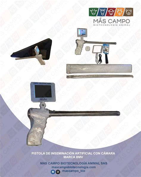 Pistola de inseminación con cámara HD en funcionamiento