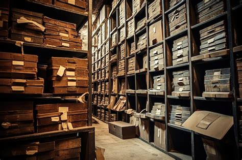 Fotografía de un archivo histórico o documentos antiguos