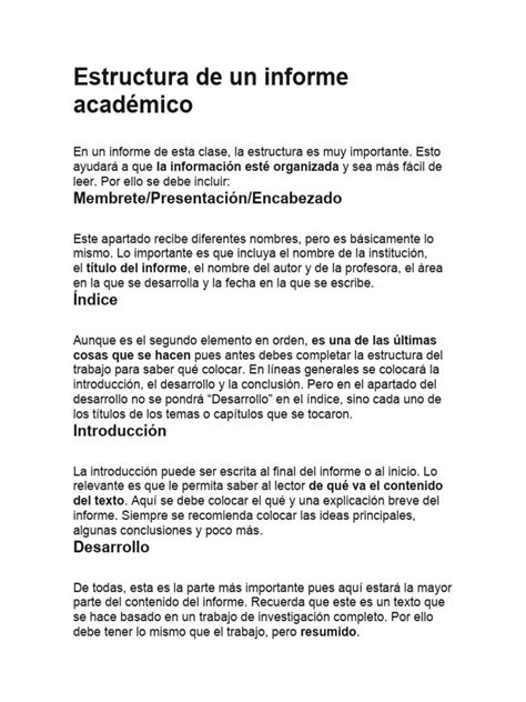 Diagrama de la estructura de un informe académico de internado en obstetricia.