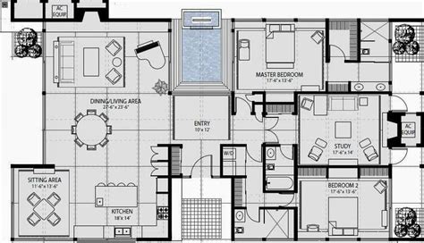 Plano esquemático de la distribución de ambientes en un hospital de obstetricia.