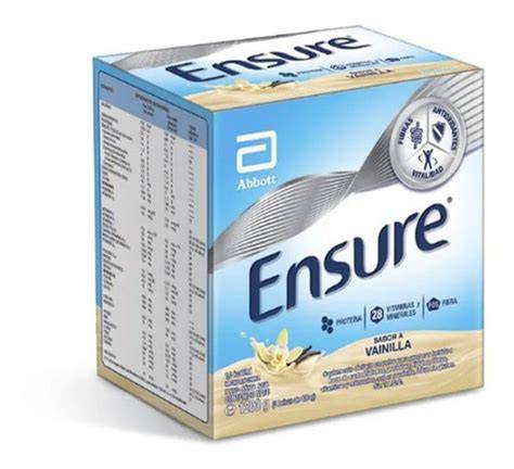Esquema de preparación de Ensure en polvo con agua