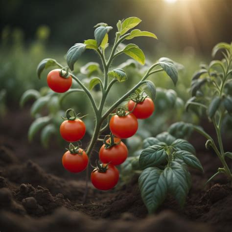 imagen de tomates cherry creciendo en una planta, destacando su color vibrante