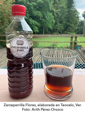 Fotografía de una botella de bebida de zarzaparrilla tradicional y un vaso con hielo