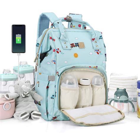 Infografía: Componentes personalizables de una bolsa de pañales (tejidos, cremalleras, correas, compartimentos)