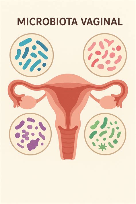 Gráfico ilustrando la composición de la microbiota vaginal saludable y desequilibrada