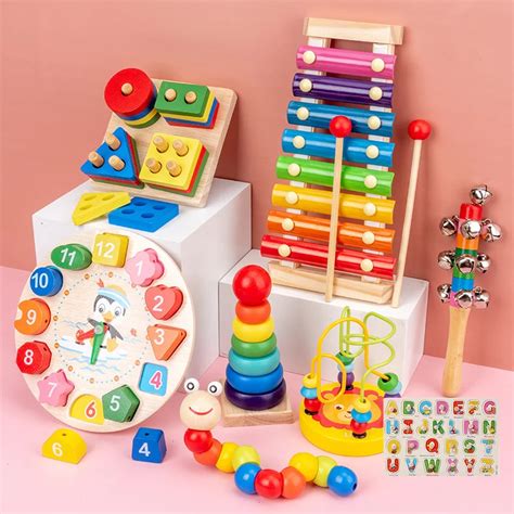 Juguetes educativos de madera para bebés