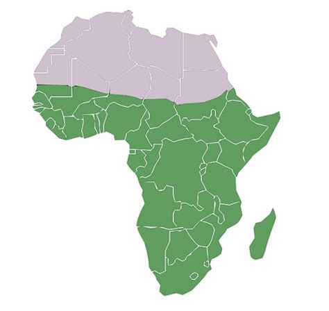 Mapa de África Subsahariana destacando las regiones con baja productividad agrícola