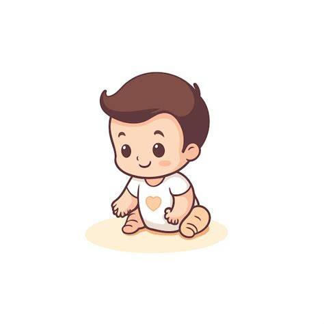 Ilustración de un bebé sentado y con buen control de la cabeza, listo para comer.