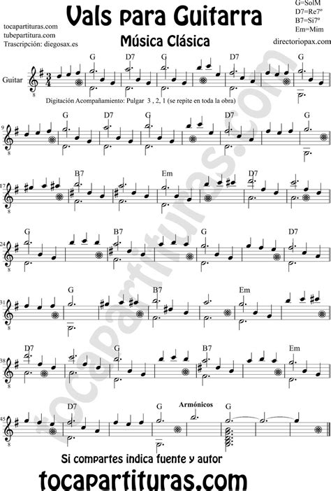 Partitura clásica de una pieza de cámara para guitarra o piano.