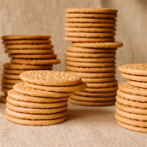 Foto de Galletas María apiladas o en un plato con leche