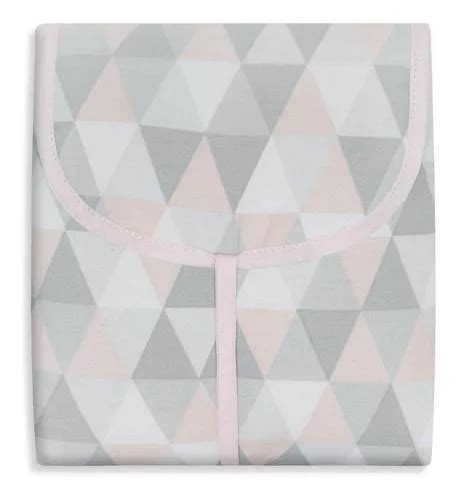 Cambiador portátil rosa con diseño de estrellas y un osito