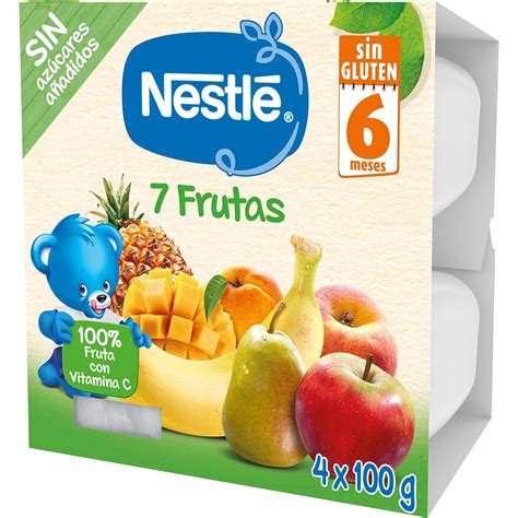 Foto de tarrinas de puré de 7 frutas Nestlé para bebés
