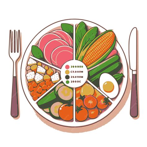 Ilustración que muestra un plato equilibrado según la recomendación de Harvard, con la porción de cereales y tubérculos claramente indicada.
