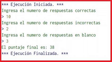 Esquema de puntuación: desglose de puntos por respuestas correctas, incorrectas y en blanco