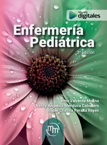 Manual de Enfermería Pediátrica: Portada del libro con enfoque en asistencia infantil