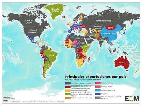 Mapa mundial de los principales flujos de exportación e importación de nutrientes (N, P, K) y zonas críticas como el Estrecho de Ormuz.