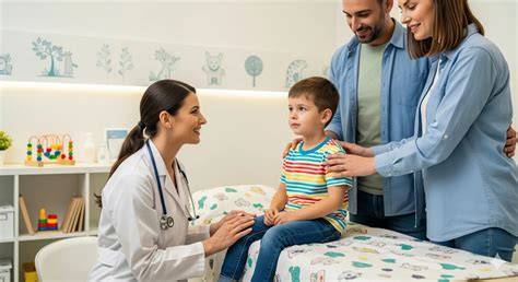 Esquema sobre la atención pediátrica integral: desde el nacimiento hasta la adolescencia, incluyendo servicios de urgencias y consultas especializadas.
