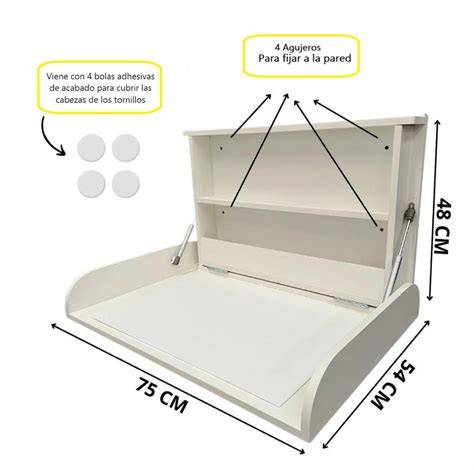 Esquema de un cambiador de bebé de pared plegado y desplegado con medidas ergonómicas