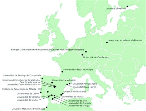 Mapa interactivo mostrando la distribución geográfica de los centros de prácticas para Fisioterapia Pediátrica.