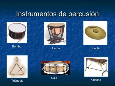 Diagrama que ilustra la clasificación de instrumentos de percusión: membranófonos (tambores, timbales) e idiófonos (xilófono, triángulo).
