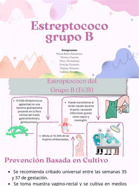Infografía sobre la transmisión del estreptococo grupo B de madre a hijo