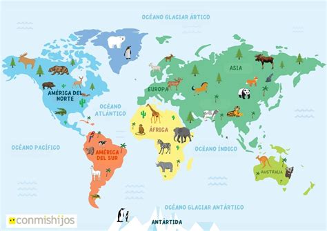 Ilustración de niños de primaria explorando entornos temáticos como una granja, un mapa mundial y una clínica veterinaria, aplicando conceptos matemáticos