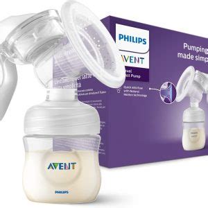 Esquema detallado de las piezas de un sacaleches manual Philips Avent para limpieza y montaje