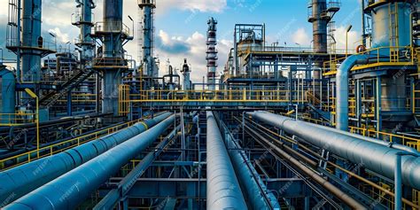 Foto de una planta petroquímica con varios intercambiadores de calor