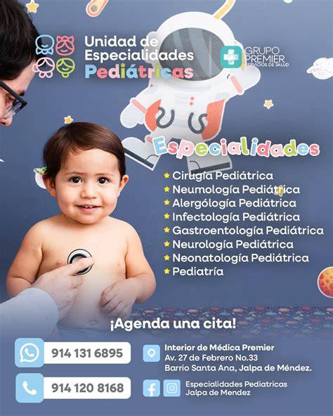 Esquema de las especialidades pediátricas complementarias trabajando en conjunto para una atención integral
