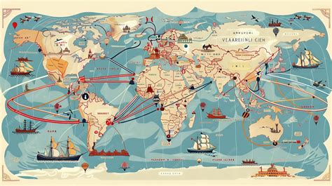Mapa estilizado mostrando las principales rutas de las giras internacionales de María Luisa Anido.