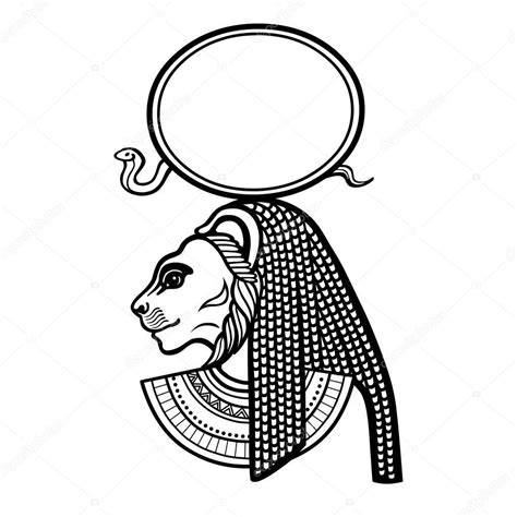 Ilustración de Tefnut como mujer con cabeza de leona