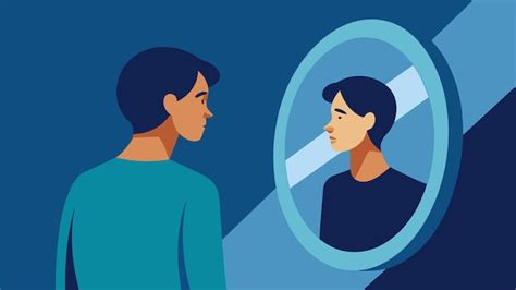 Persona mirando su reflejo en un espejo con una expresión de introspección o preocupación