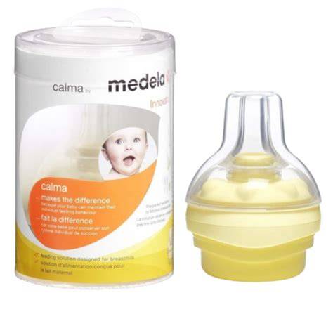 Esquema detallado de la tetina Medela Calma mostrando su mecanismo interno de flujo