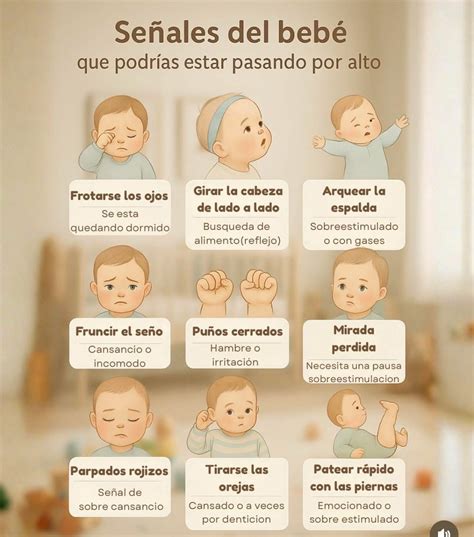 Bebé mostrando señales de cansancio como bostezar y frotarse los ojos