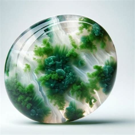 Inclusiones verdosas características de la ágata musgosa