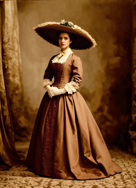 Retrato de una mujer venezolana del siglo XIX, con vestimenta de la época, transmitiendo bondad y fortaleza.